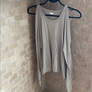 Garage Sweaters - Light Olive Green Cold-Shoulder Sweater Garage Sweaters - Light Olive Green Cold-Shoulder Sweater